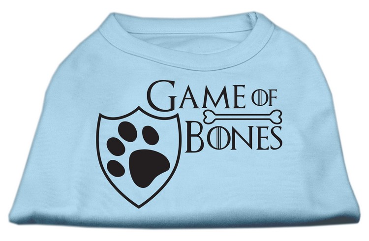 Game of Bones Screen Print Dog Shirt Baby Blue Med